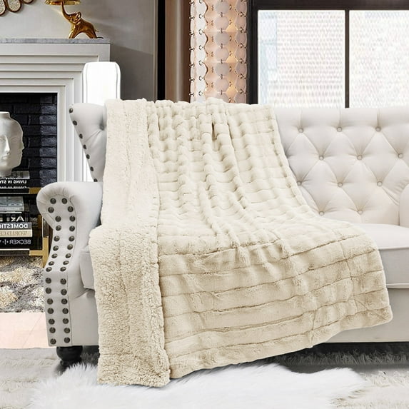 Home Soft Things Super Soft Decorative Throw Blanket -Bleached Sand - 50" x 60"