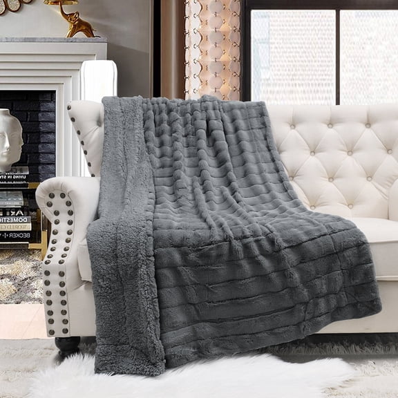 Home Soft Things Super Soft Decorative Throw Blanket - Charcoal - 50" x 60"