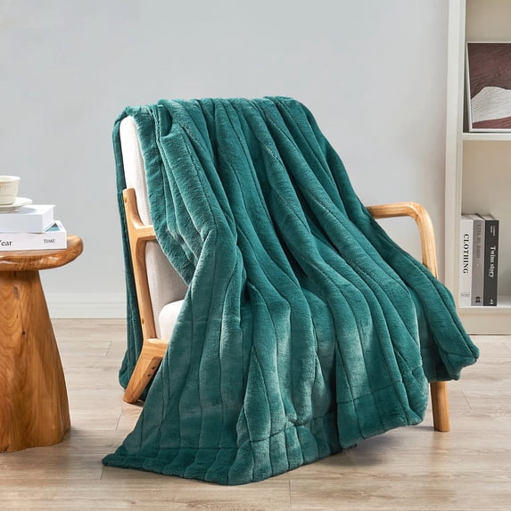 Home Soft Things Super Soft Decorative Throw Blanket - Dark Teal - 60" x 80" Jumbo