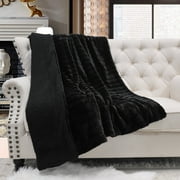 Home Soft Things Super Soft Decorative Throw Blanket - Jet Black - 50" x 60"