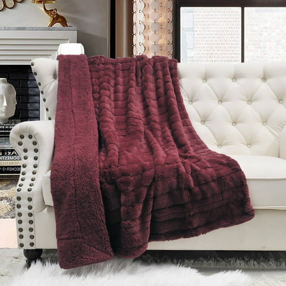 Home Soft Things Super Soft Decorative Throw Blanket - Tawny Port - 60" x 80" Jumbo