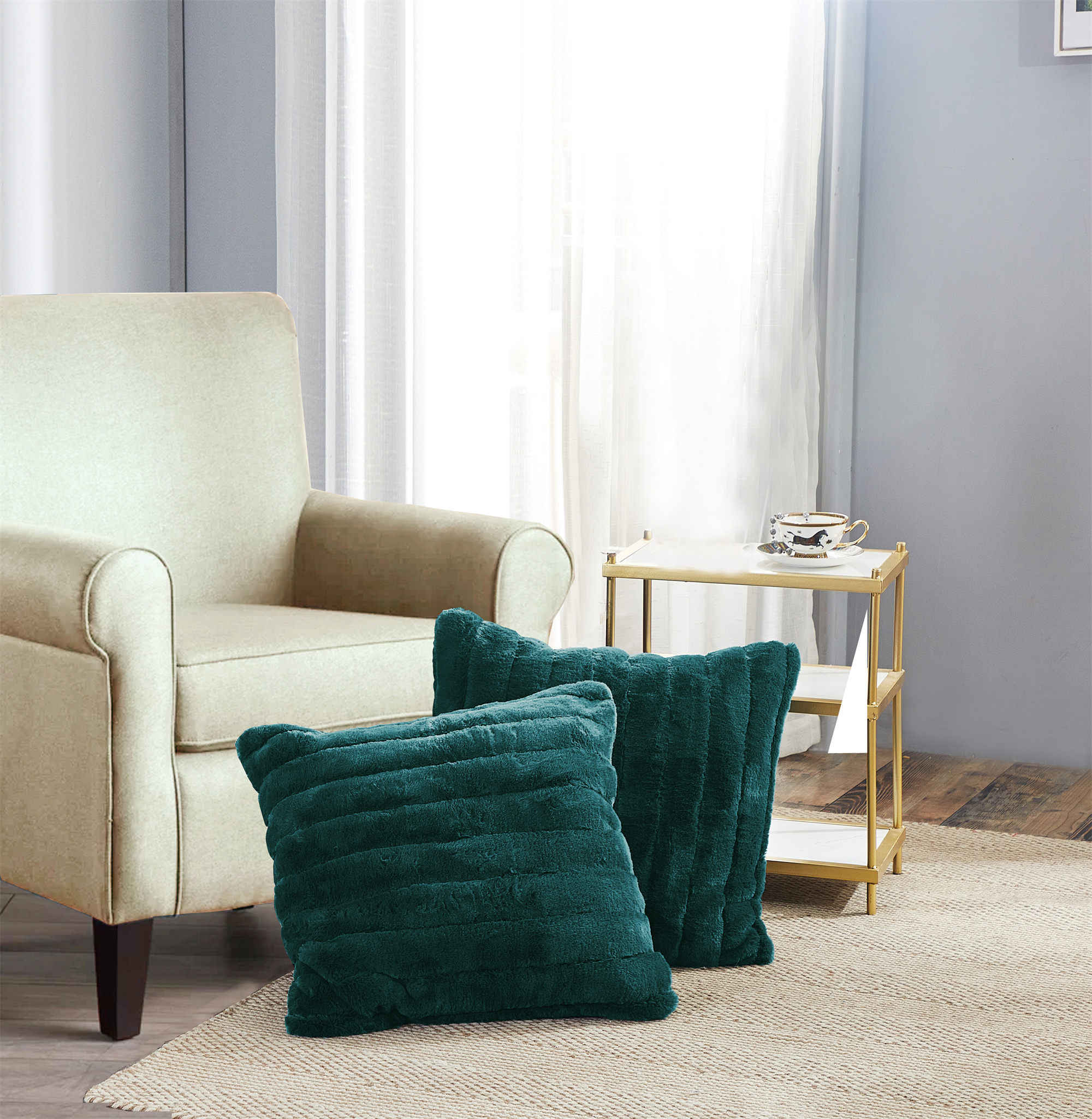 Home Soft Things Super Soft Decorative Throw Pillow Cover 2pcs set Dark Teal 26" x 26