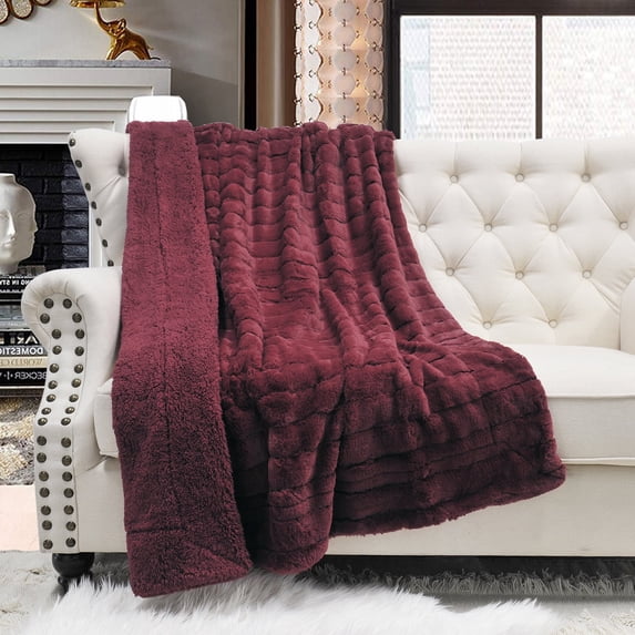 Home Soft Things Super Soft Decorative Throw Blanket - Tawny Port - 50" x 60"