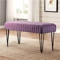 thumbnail image 1 of Home Soft Things Super Soft Faux-Fur Upholstered Bench Ottoman, Blackberry, 46"x16"x22", 1 of 6