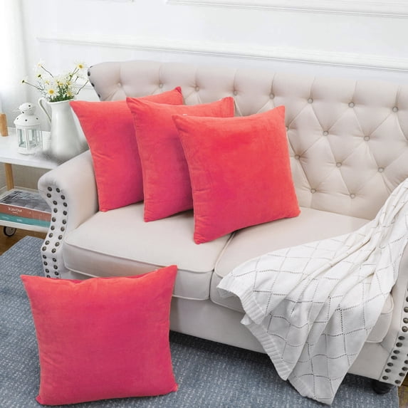 Home Soft Things Supersoft 20-inch Throw Pillow Covers (Set of 4) Peach Polyester