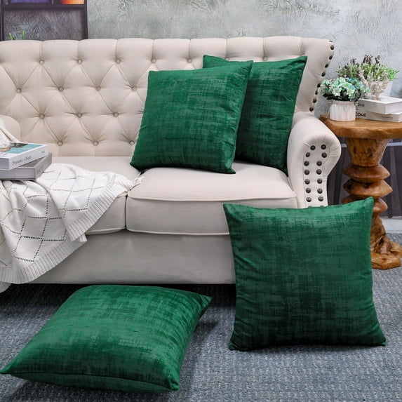 Home Soft Things Textured Velvet 4 Piece Throw Pillow Cover Set - Eden - 20" x 20"