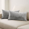 thumbnail image 1 of Home Soft Things Textured Velvet Pillow Covers (Set of 2), - Steeple Gray - 14" x 26", 1 of 6