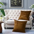 thumbnail image 1 of Home Soft Things Textured Velvet Pillow Covers (Set of 2), - Tobacco Brown - 26" x 26", 1 of 4