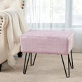 thumbnail image 1 of Home Soft Things Textured Velvet Ottoman Softpink, 1 of 5