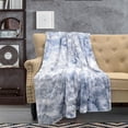 thumbnail image 1 of Home Soft Things Tie Dyed Double Sided Fauxfur Throw Blue, 1 of 6