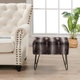thumbnail image 1 of Home Soft Things Tip Printing Light Faux-fur Ottoman - Arusha Light Brown - 19" x 13" x 17", 1 of 7