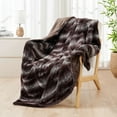 thumbnail image 1 of Home Soft Things Tip Printing Light Faux Fur Throw - Arusha Light Brown - 50" x 60", 1 of 11