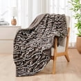 thumbnail image 1 of Home Soft Things Tip Printing Light Faux Fur Throw - Meru GEO Light Brown - 50" x 60", 1 of 11