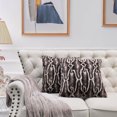 thumbnail image 1 of Home Soft Things Tip Printing Light Faux Fur Pillow Covers, Set of 2, 20"x 20", Meru GEO Light Brown, 1 of 7