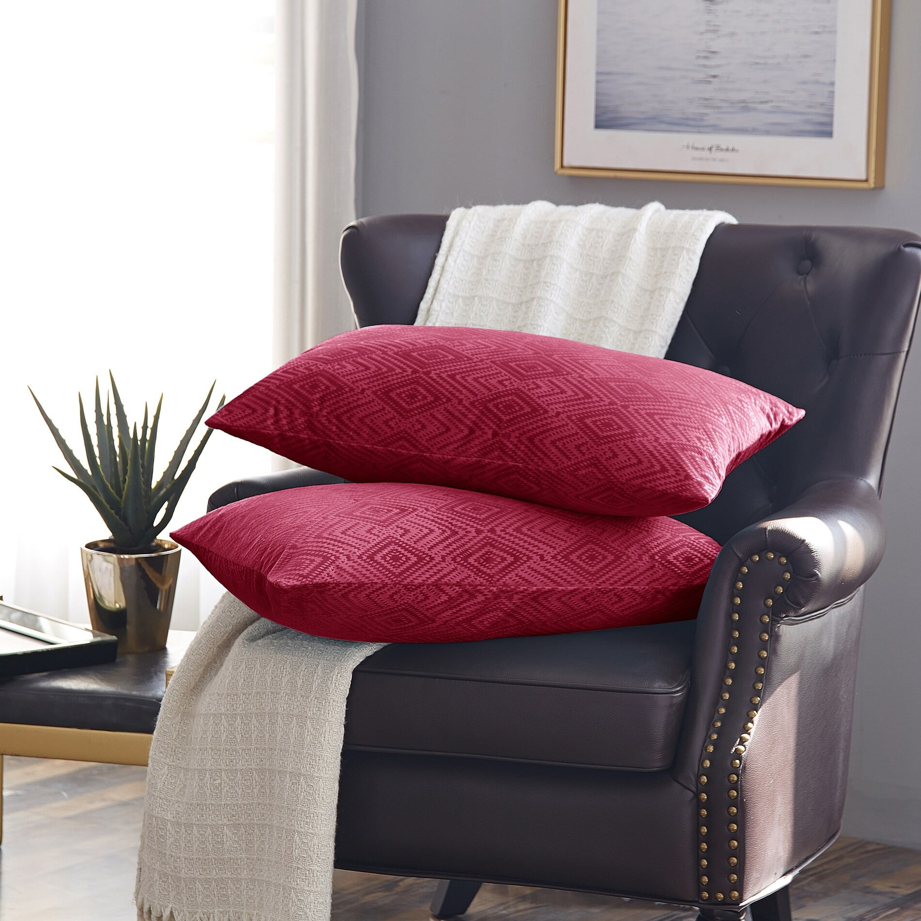 Home Soft Things Tonopah Ikat Velvet Throw Pillow Cover Set, NO INSERT ...