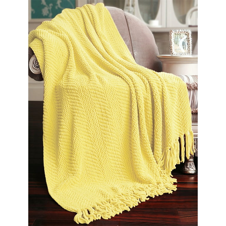 Home Soft Things Tweed Throw Sunshine Yellow 50