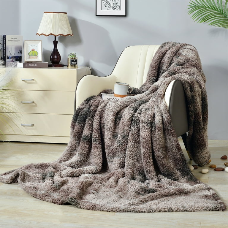 Home Soft Things Ultra Soft Faux Fur Throw Blanket BROWN 88