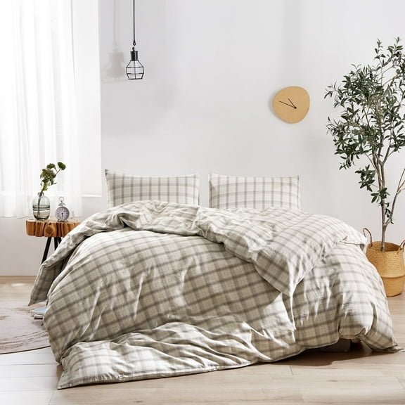 Home Soft Things Washed Cotton Duvet Set Grey 102" x 90"