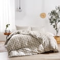 thumbnail image 1 of Home Soft Things 3 Piece Washed Cotton Duvet Cover Set - Kolkata - Grey - 102" x 90", 1 of 5