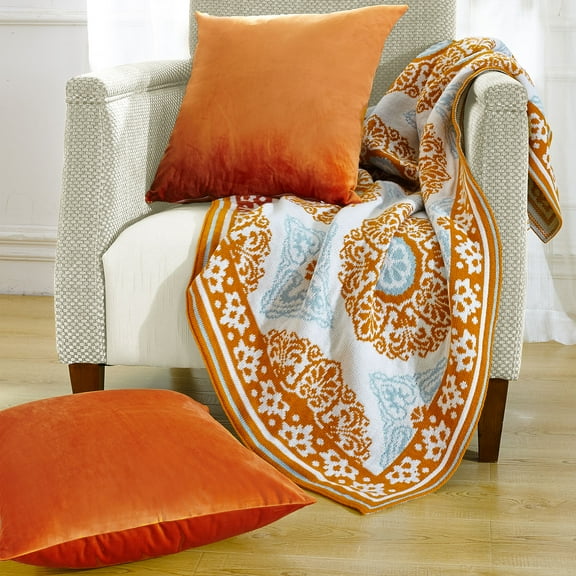 Home Soft Things Woven Throw & Pillow Cover Combo - Delia - 50" x 60"/18" x 18"