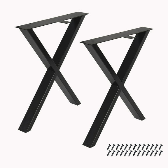 Home Soft Things X-Type Iron Solid Metal Furniture Table Legs 30" (2 pc)