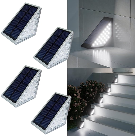 Home Solar Lights, Home Solar Wall Sconce - White/Yellow Light, Home Solar Stair Lights, IP68 Waterproof Automatically Start At Night, Home Light, Home Lamp