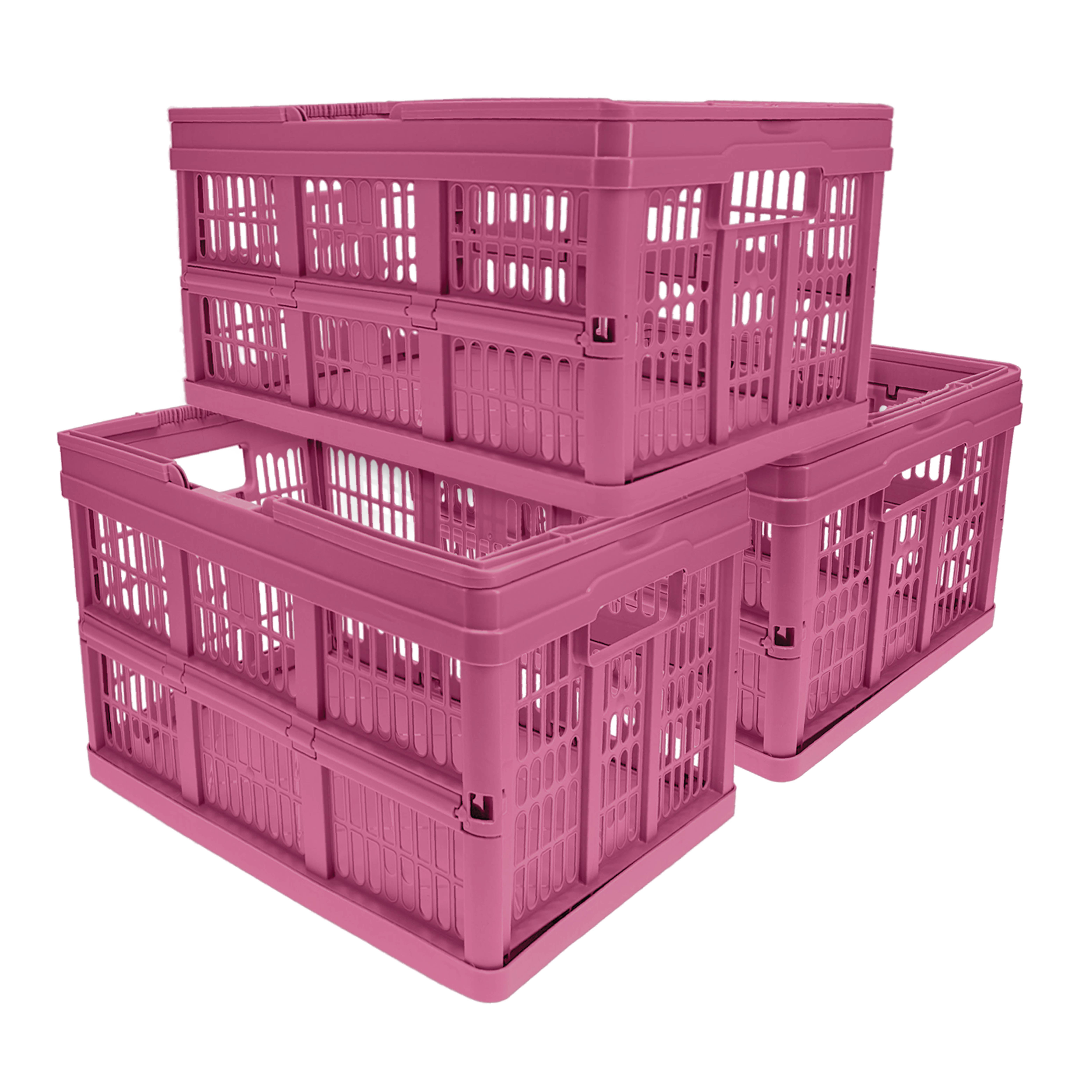 Pink storage baskets deals