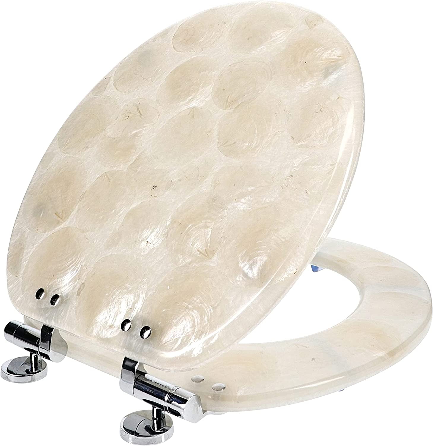 Home+Solutions Deluxe Resin Oyster Shell Decorative Round Toilet Seat