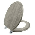thumbnail image 1 of Home+Solutions Round Distressed Wood Decorative Toilet Seat, Gray, 1 of 10