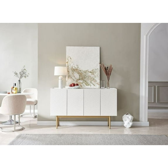Home Source 36" Contemporary Accent Chest and Credenza Sideboard Buffet - Multi-Purpose Storage Furniture Cabinet and Console Cabinet for Entryway, Kitchen Accent Cabinet