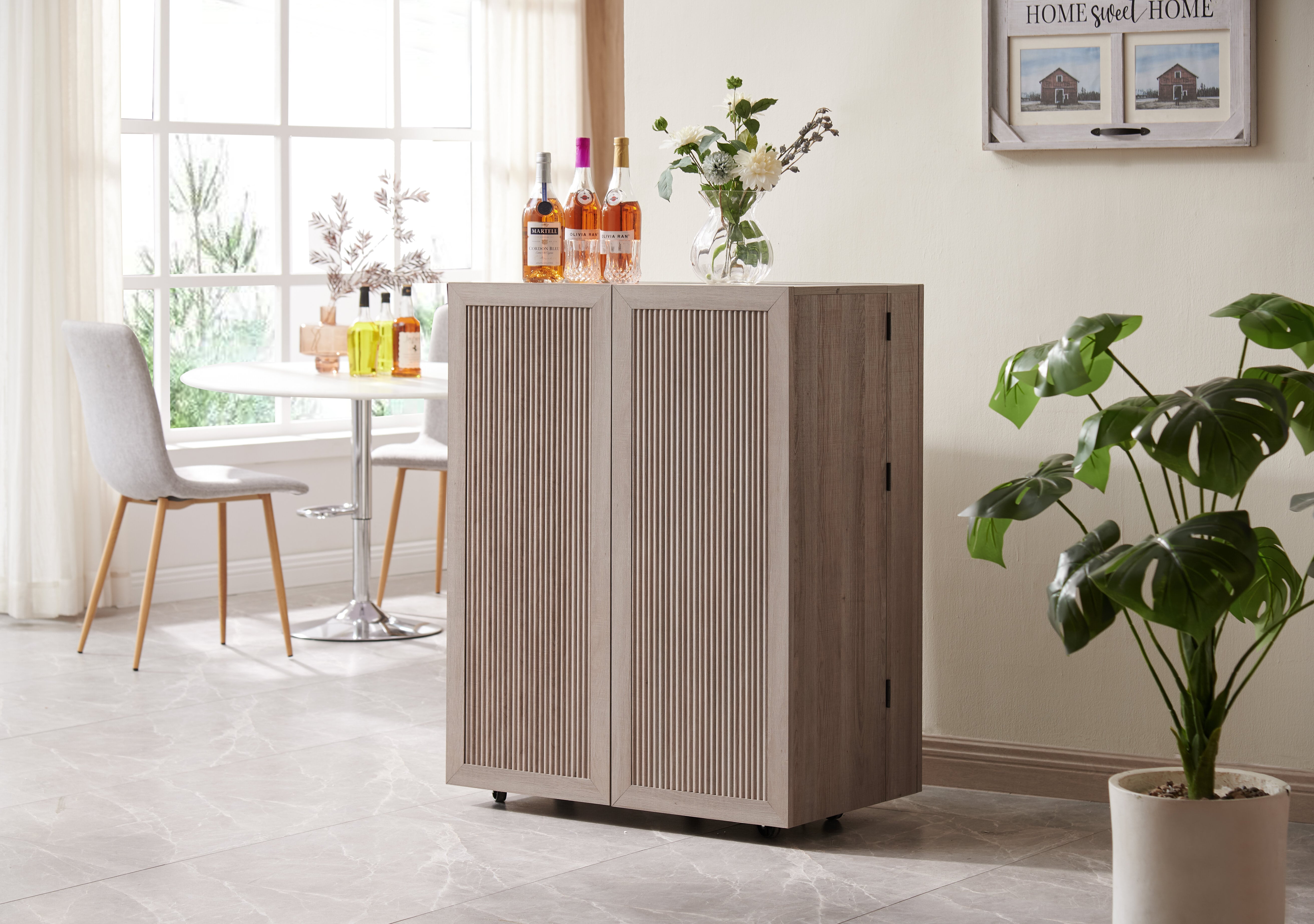 Home Source 40.7' Elegance Bar Server and Wine Glass Cabinet: The ...