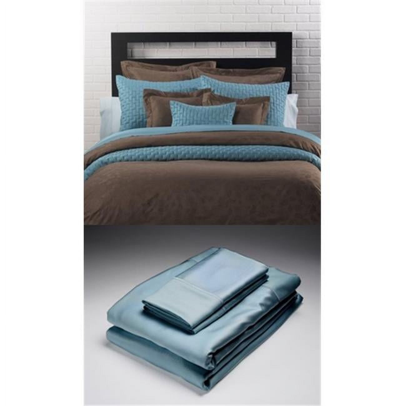 Home Source 51500CKB30 100 Percent Bamboo Cal King Fitted Sheet Sea