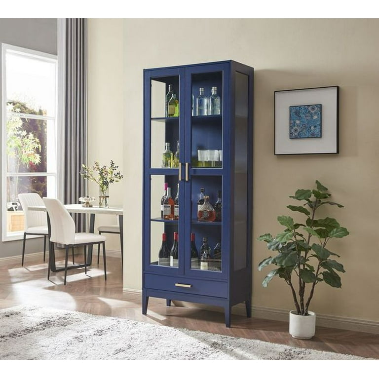 Blue curio cabinet discount
