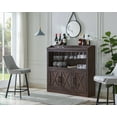 thumbnail image 1 of Home Source Bar Cabinet with Stem Glass Placement and Wooden Doors in Mahogany, 1 of 8