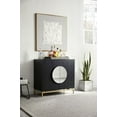 thumbnail image 1 of Home Source Black Console Bar Cabinet with Half Moon Handles, 1 of 7