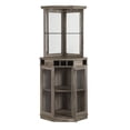 thumbnail image 1 of Home Source Contemporary Oak Corner Bar, Wood, Brown, 1 of 6