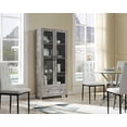thumbnail image 1 of Home Source Display Storage Cabinet in Cement with Glass Doors, 1 of 6