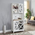 thumbnail image 1 of Home Source Elegant Off-White Bar Cabinet, 1 of 3