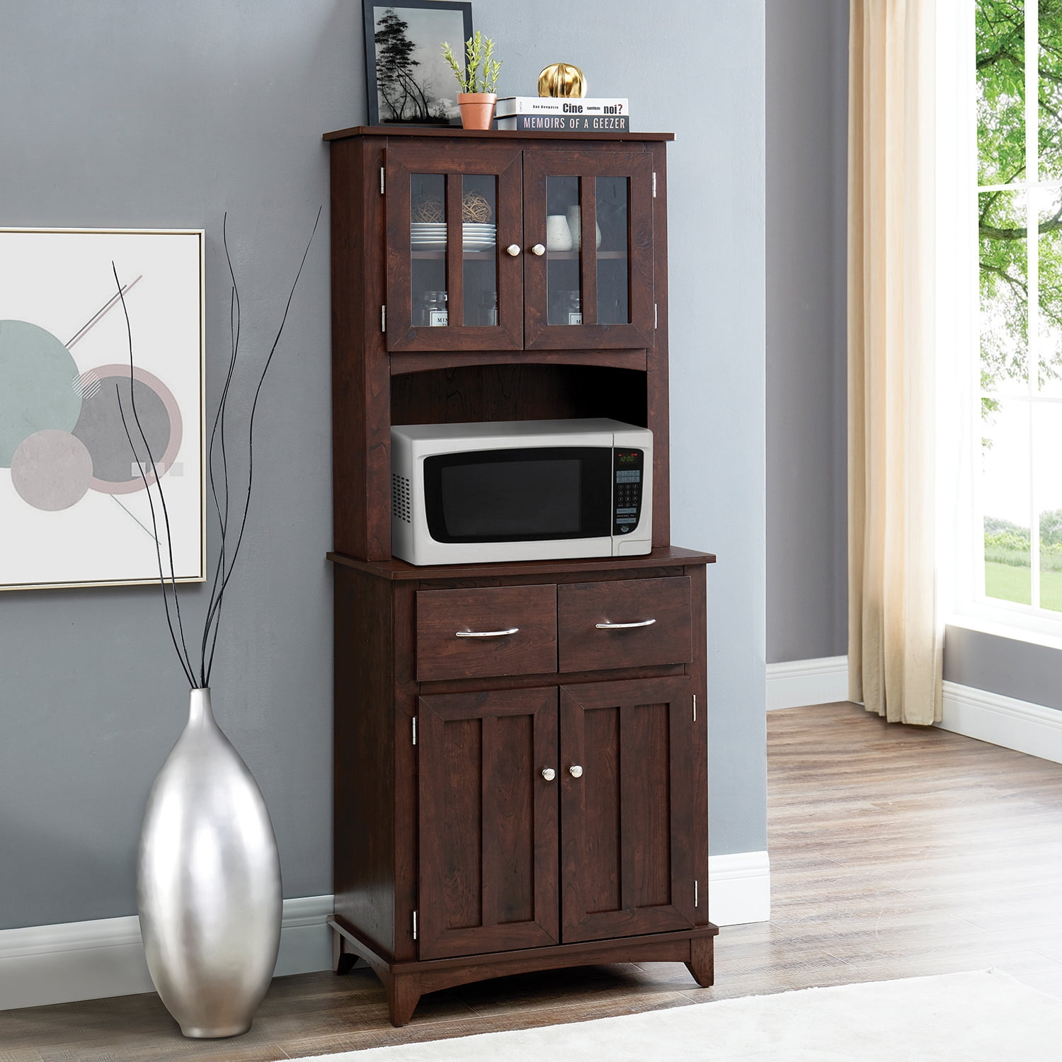 Wood Microwave Stand with Storage - Lifewit – Lifewitstore