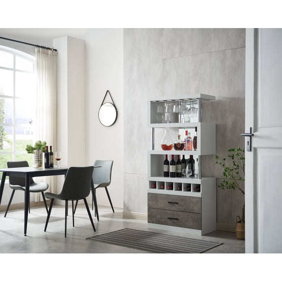 Home Source Jill Zarin Contemporary Bar Cabinet in White Finish