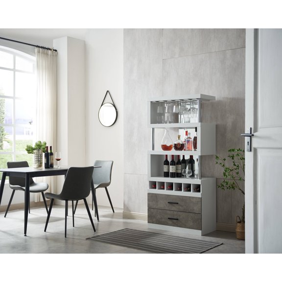 Home Source Jill Zarin Contemporary Bar Cabinet in White Finish