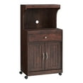 thumbnail image 1 of Home Source Mahogany Microwave Cart with Double Door Cabinet, 1 Drawer, and Top Shelf, 1 of 2