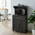 thumbnail image 1 of Home Source  Microwave Cart with Double Door Cabinet, 1 Drawer, and Top Shelf, Charcoal Finish, 1 of 4