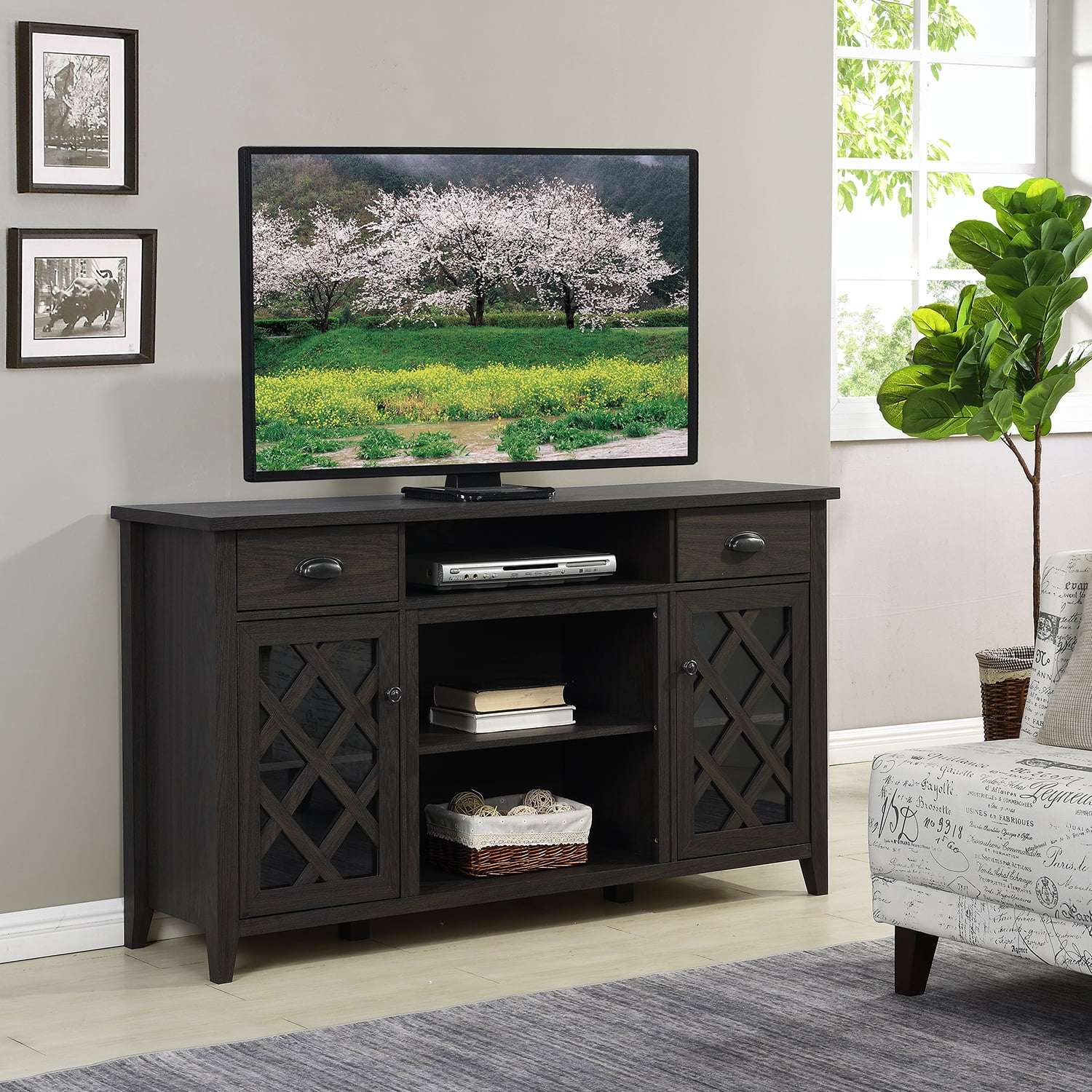 Home Source Oak Tv Stand