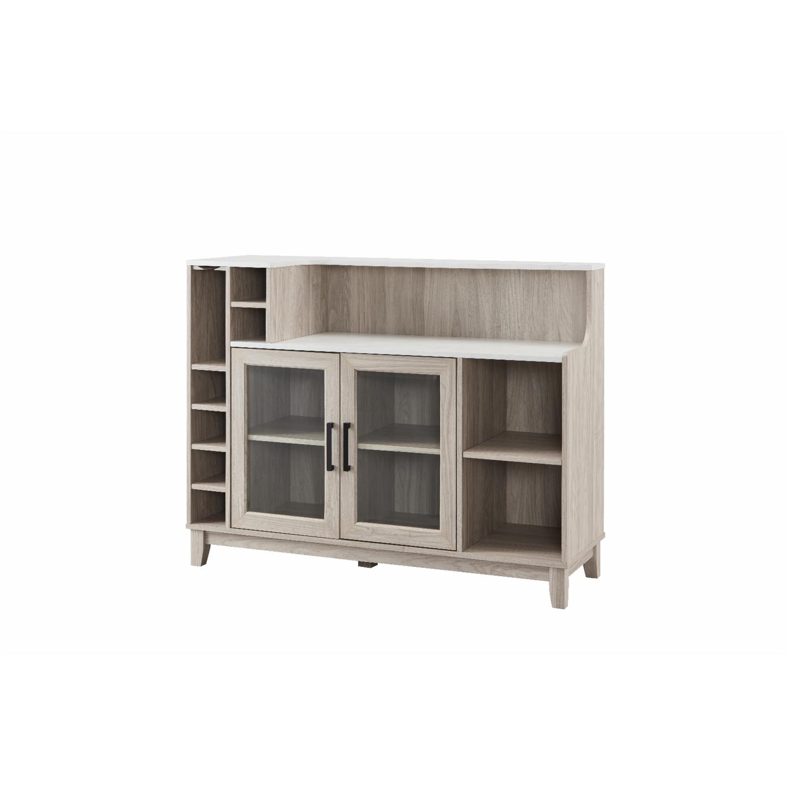 Home Source Stylish Bar Console in White Oak