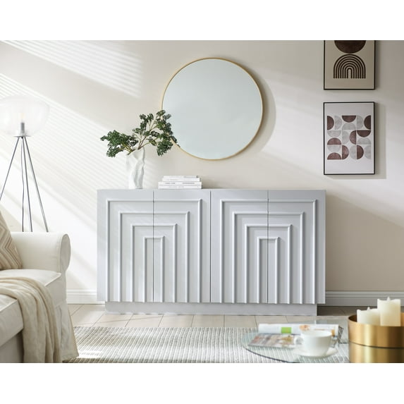 Home Source Vintique Elegance: Multi-Functional Accent Chest and Storage Cabinet with Built-in Wine Rack and Glass Stemware Holder