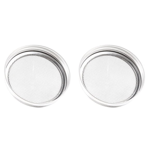 2-Pack Stainless Steel Sprouting Jar Lids with Mesh Screens for Wide Mouth Jars