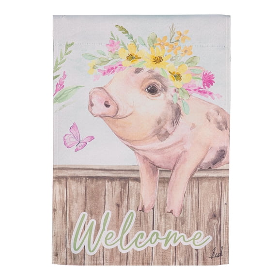 Home Spun Friends Suede Garden Flag