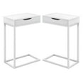 thumbnail image 1 of Home Square 1 Drawer Metal Accent Table in White Finish - Set of 2, 1 of 6