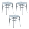 thumbnail image 1 of Home Square 18" Nylon Steel Backless Guest Stool in Silver - Set of 3, 1 of 2